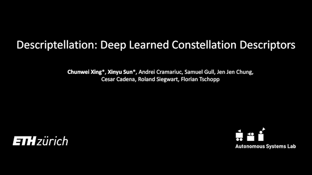 Descriptellation: Deep Learned Constellation Descriptors.